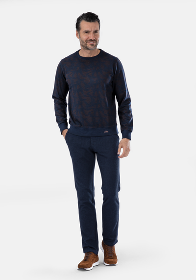 Navy Brown Cotton Sweatshirt