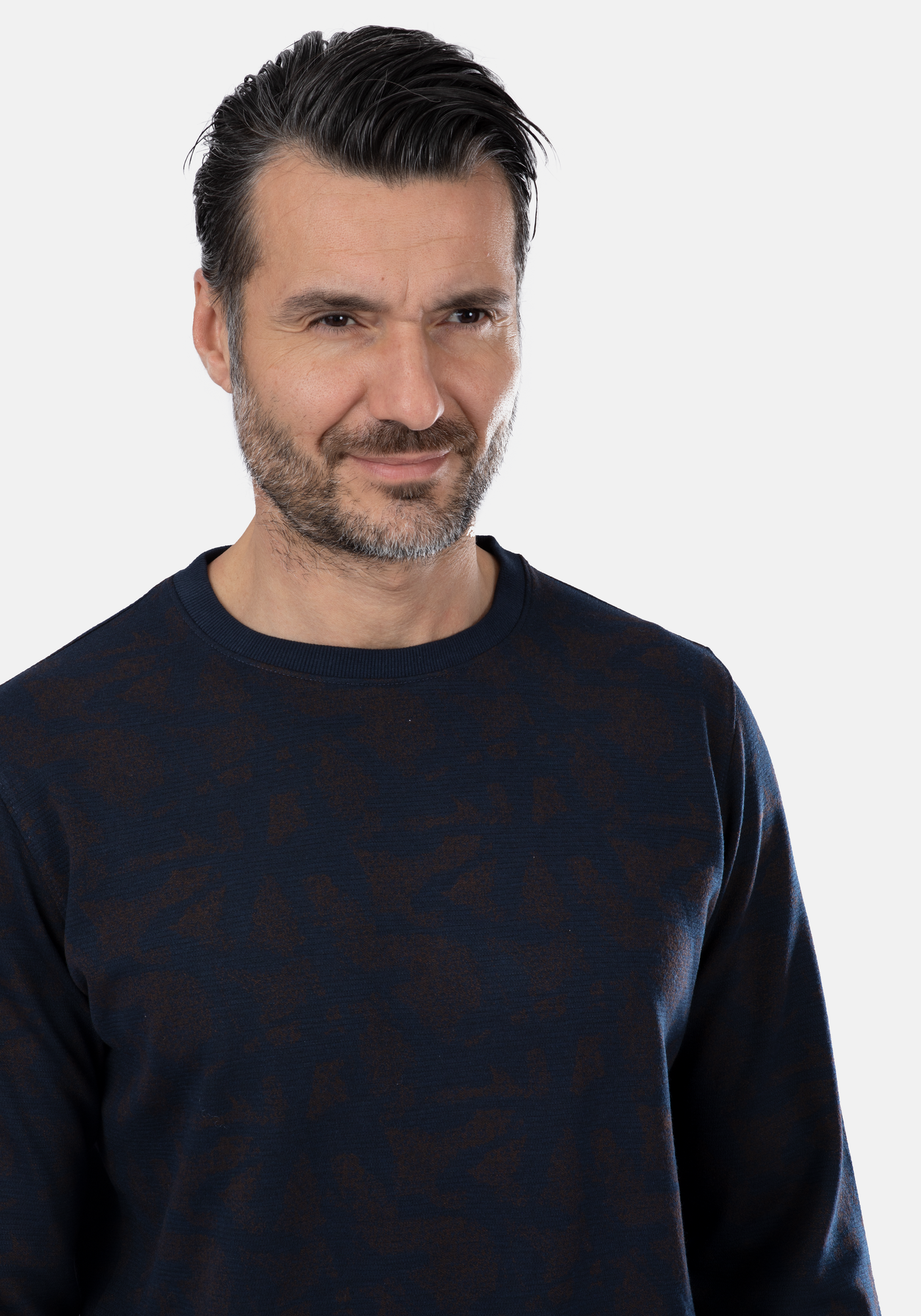 Navy Brown Cotton Sweatshirt