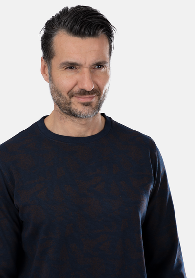 Navy Brown Cotton Sweatshirt