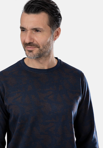 Navy Brown Cotton Sweatshirt