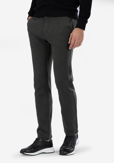 Stretch Knitted Olive Stripe Pants