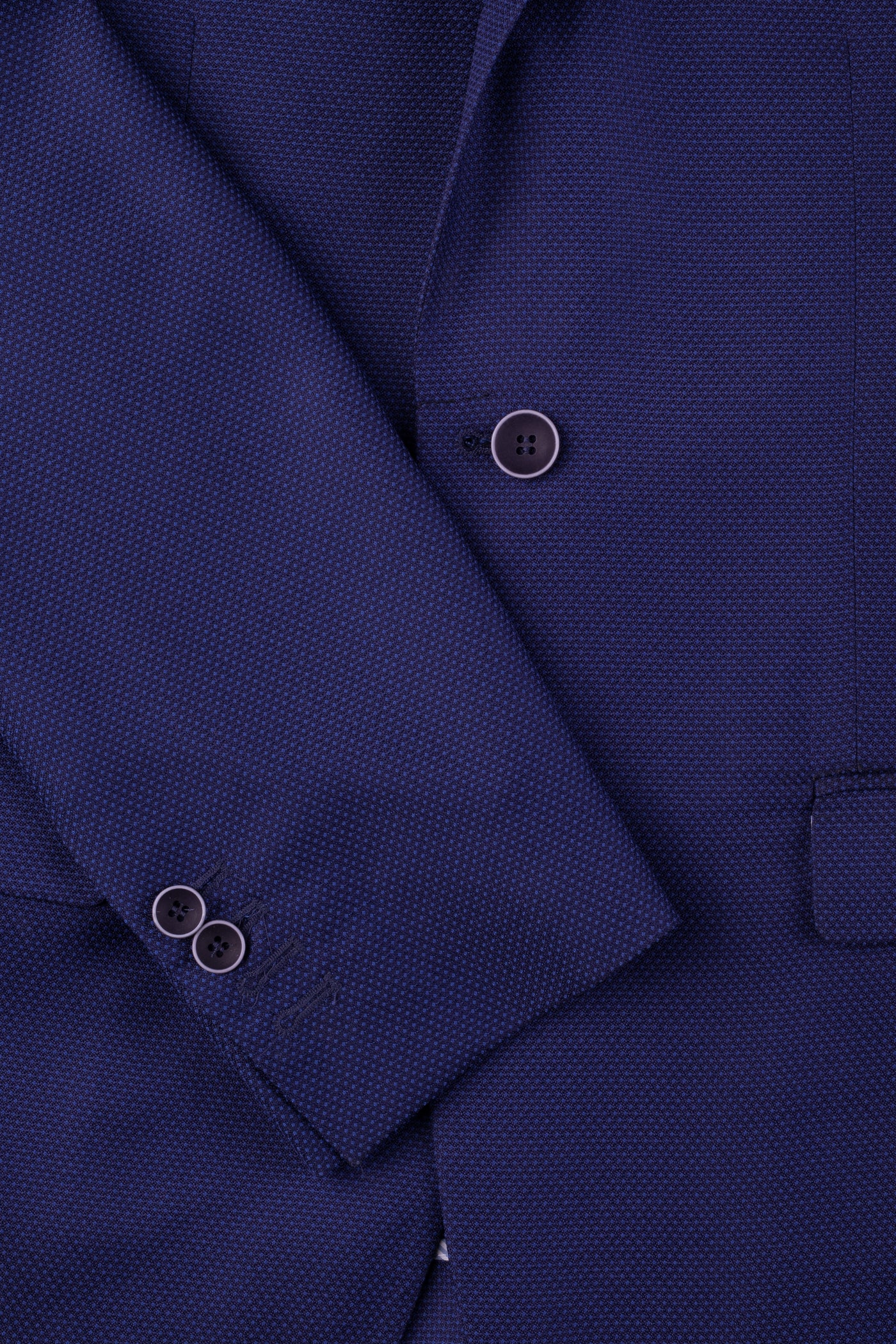 Contemporary Fit Dark Blue Dotted Blazer