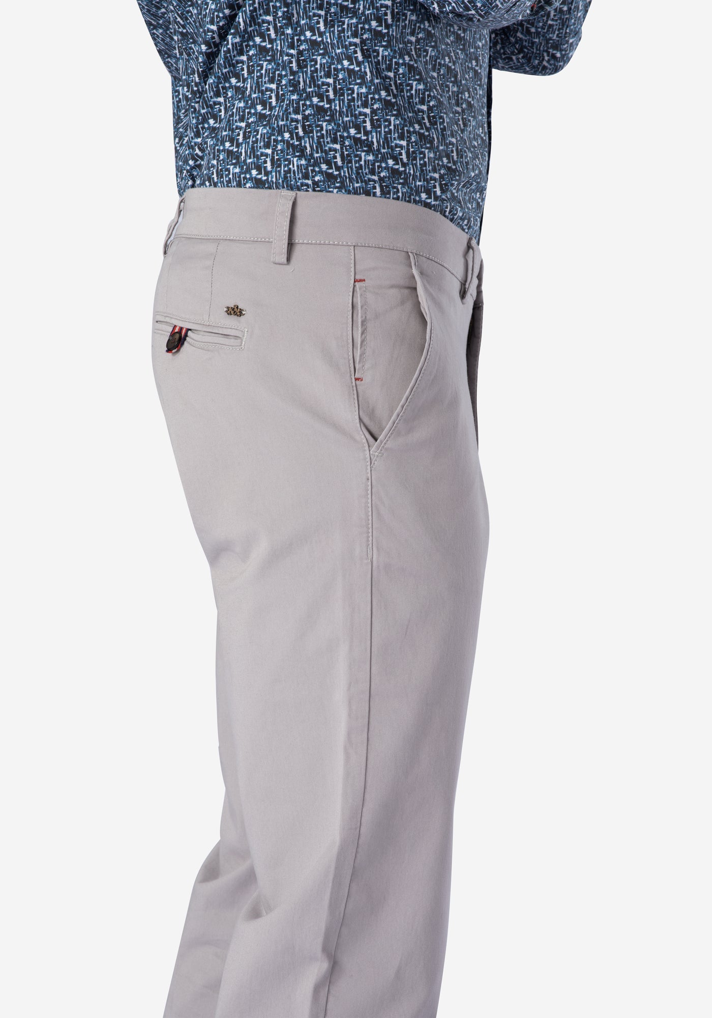 Contemporary-fit Silver Gabardine
