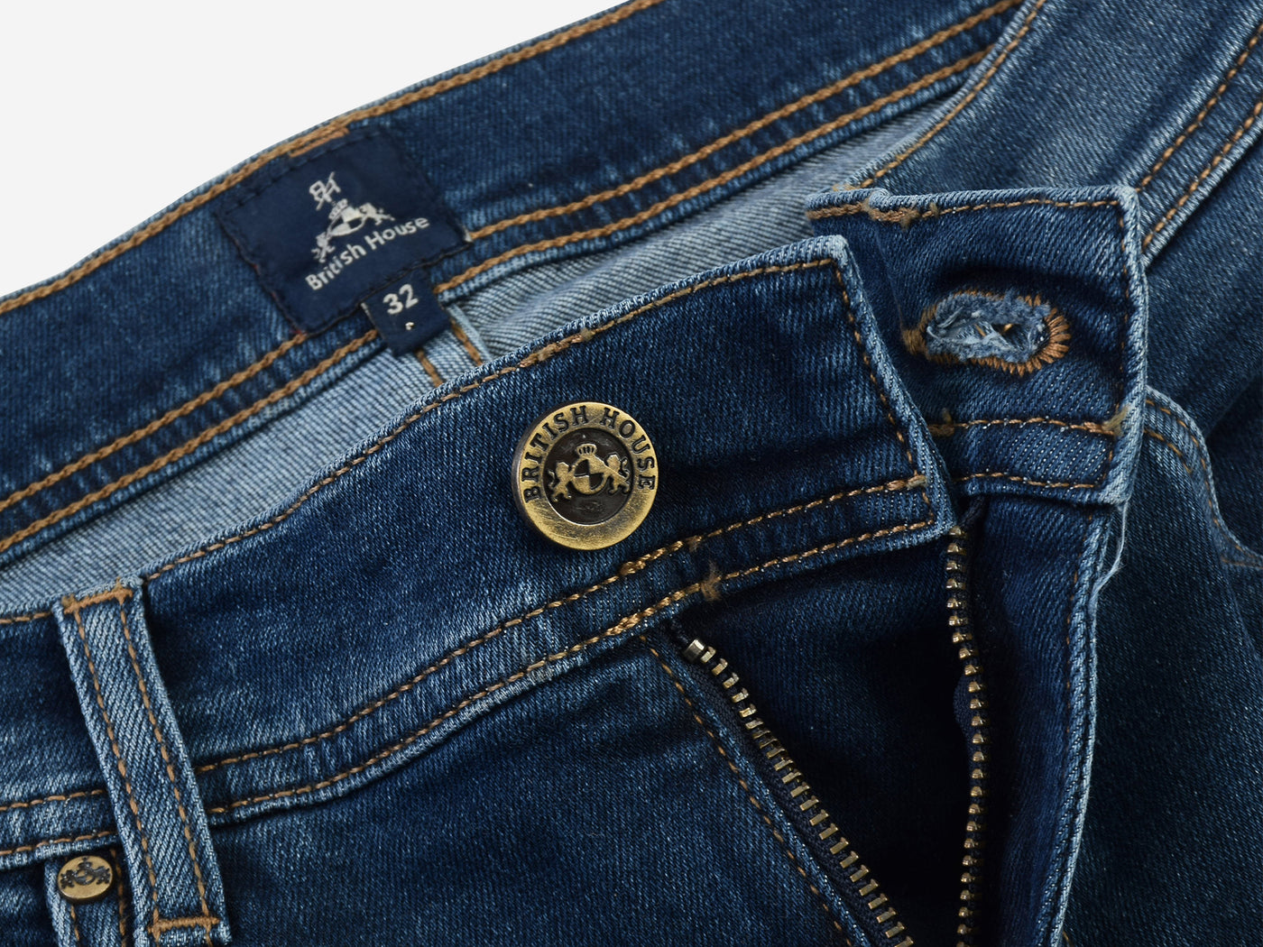 Contemporary-fit Jeans in Mid-Blue Denim