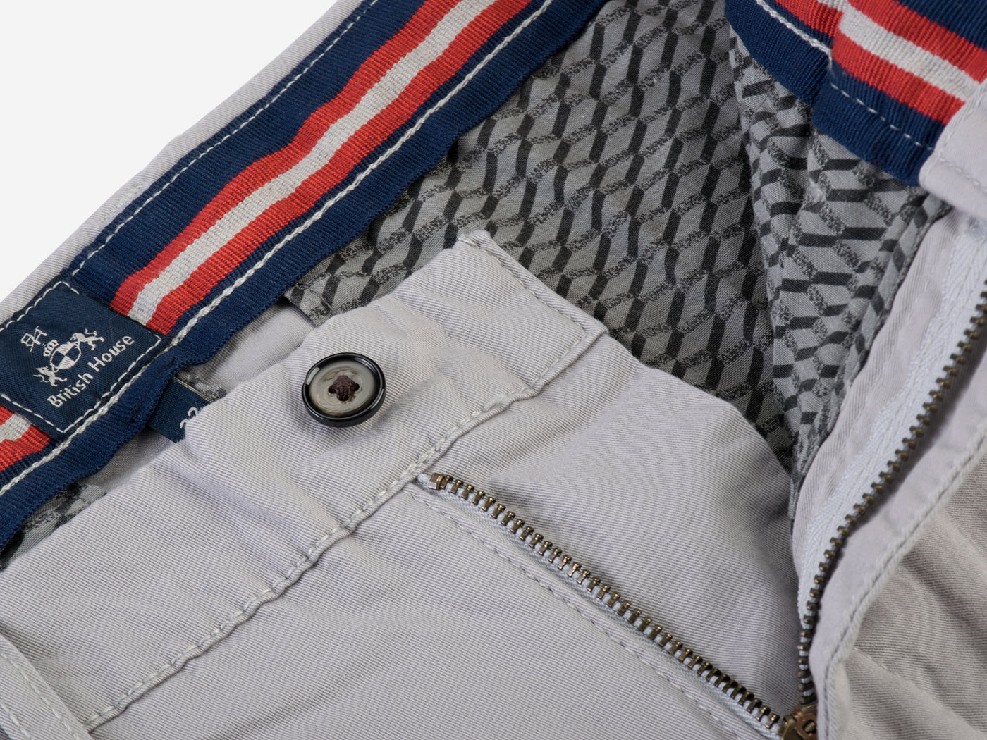 Contemporary-fit Silver Gabardine