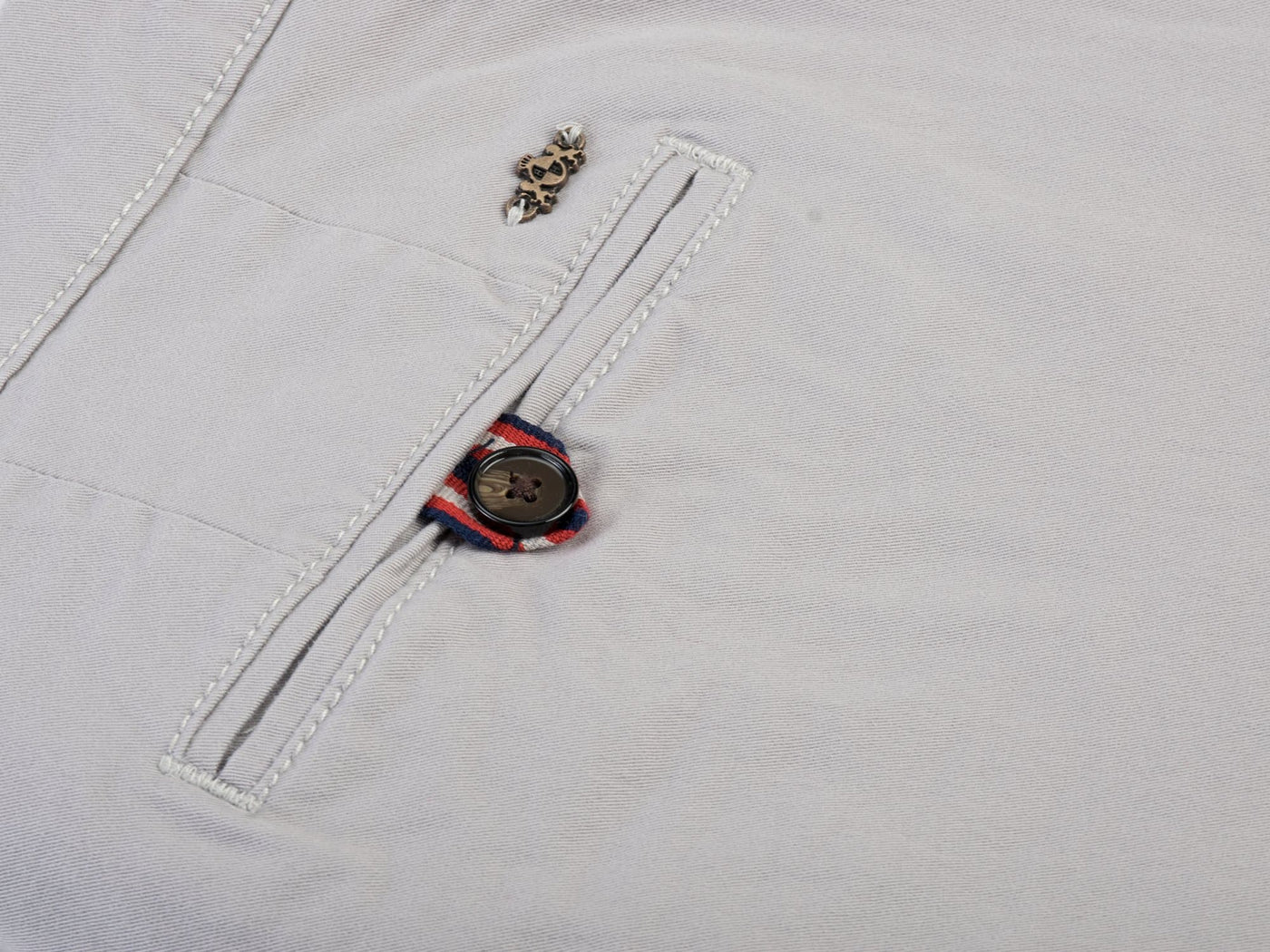 Contemporary-fit Silver Gabardine