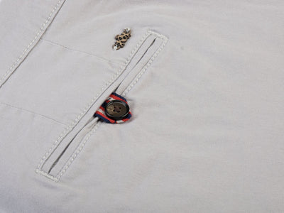 Contemporary-fit Silver Gabardine