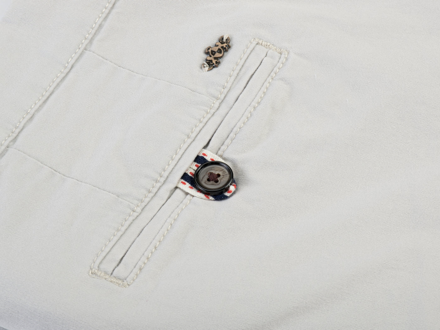 Contemporary-fit Stone-off White Gabardine