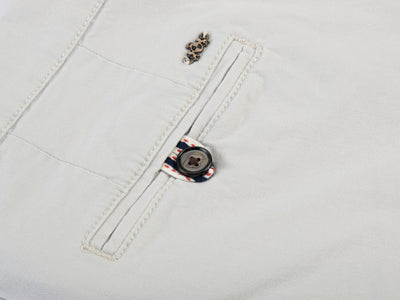 Contemporary-fit Stone-off White Gabardine