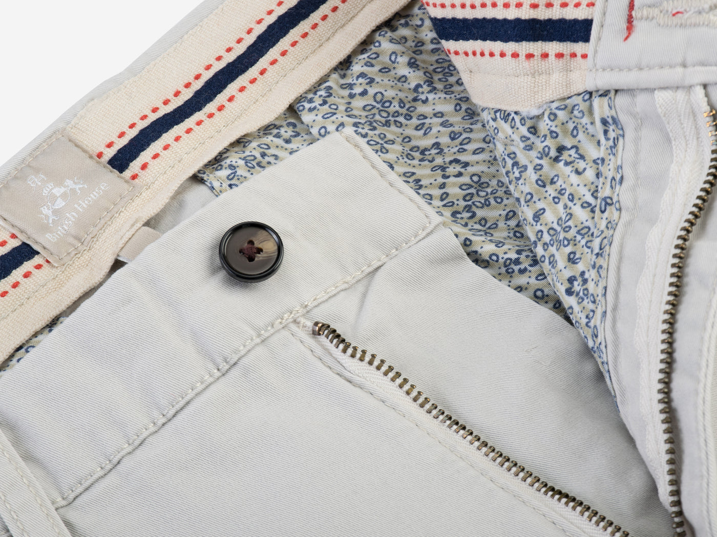 Contemporary-fit Stone-off White Gabardine
