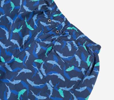 Navy Blue Shark Swim Shorts