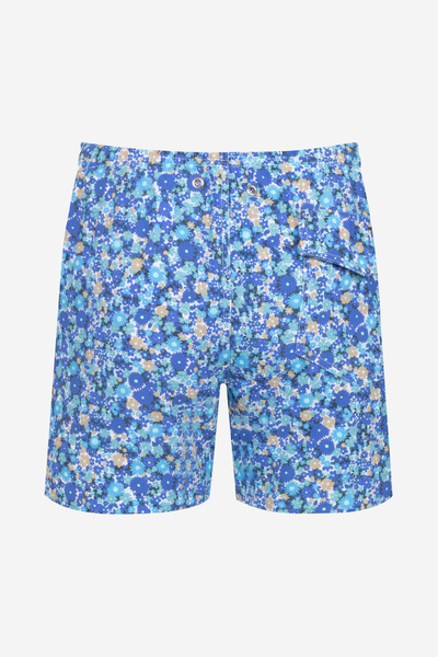 Blue Floral Swim Shorts
