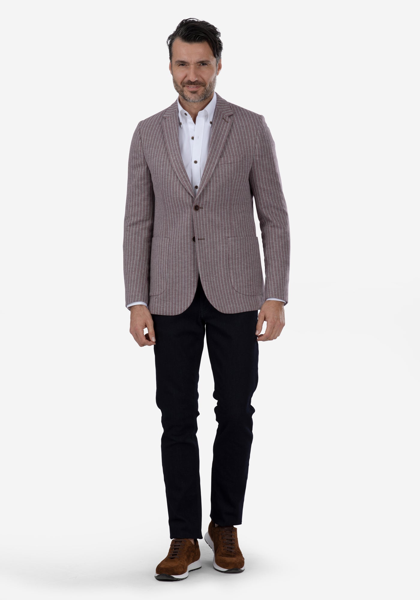 Slim Fit Pastel Pink Stripe Blazer