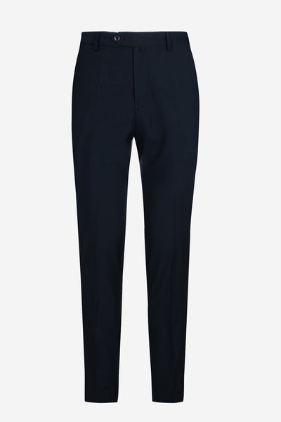 Navy Poly Wool Pants