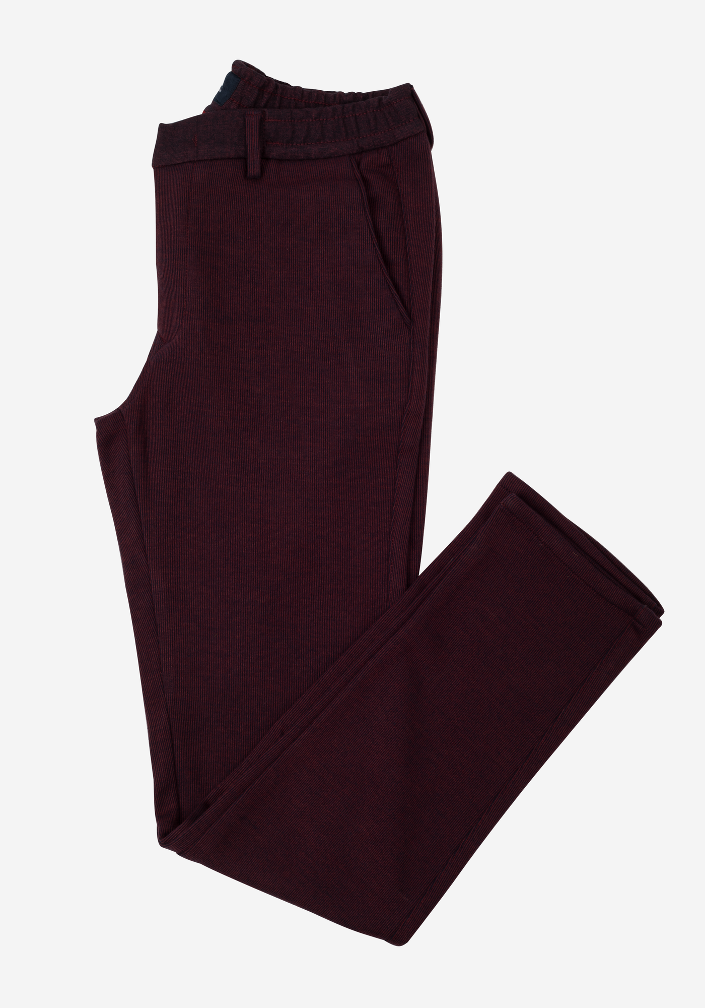 Stretch Knitted Burgundy Stripe Pants