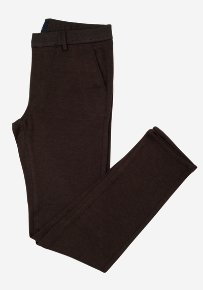 Stretch Knitted Brown Stripe Pants