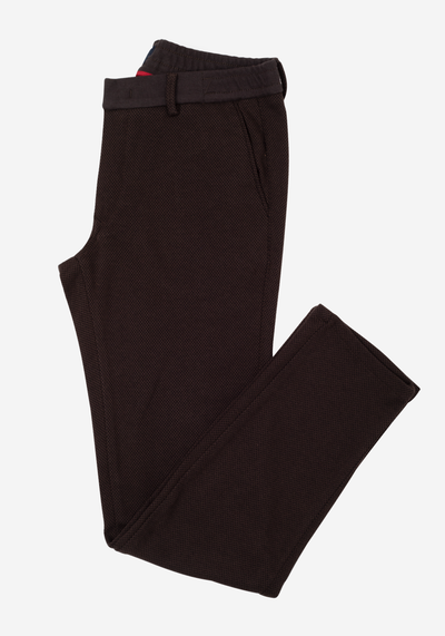 Stretch Knitted Brown Dotted Pants