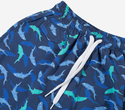 Navy Blue Shark Swim Shorts
