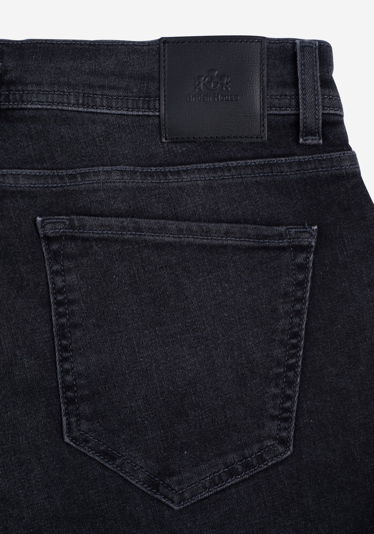 Contemporary-fit Washed Black Denim – British House