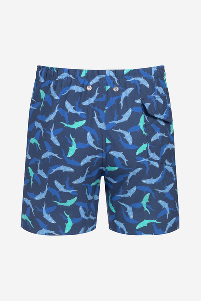 Navy Blue Shark Swim Shorts