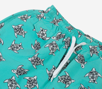 Mint Green Turtle Swim Shorts