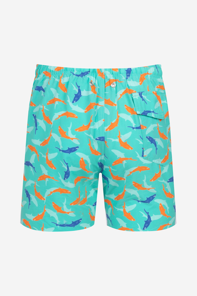 Mint Green Shark Swim Shorts