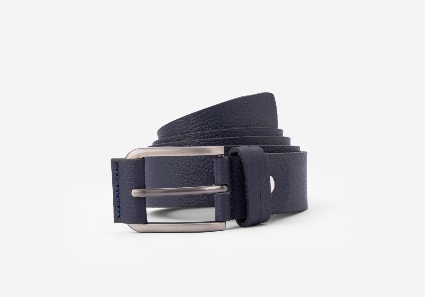 Navy Genuine Leather Belt