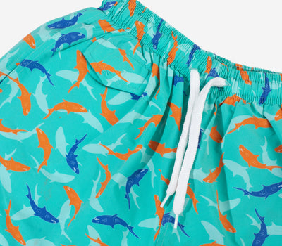 Mint Green Shark Swim Shorts