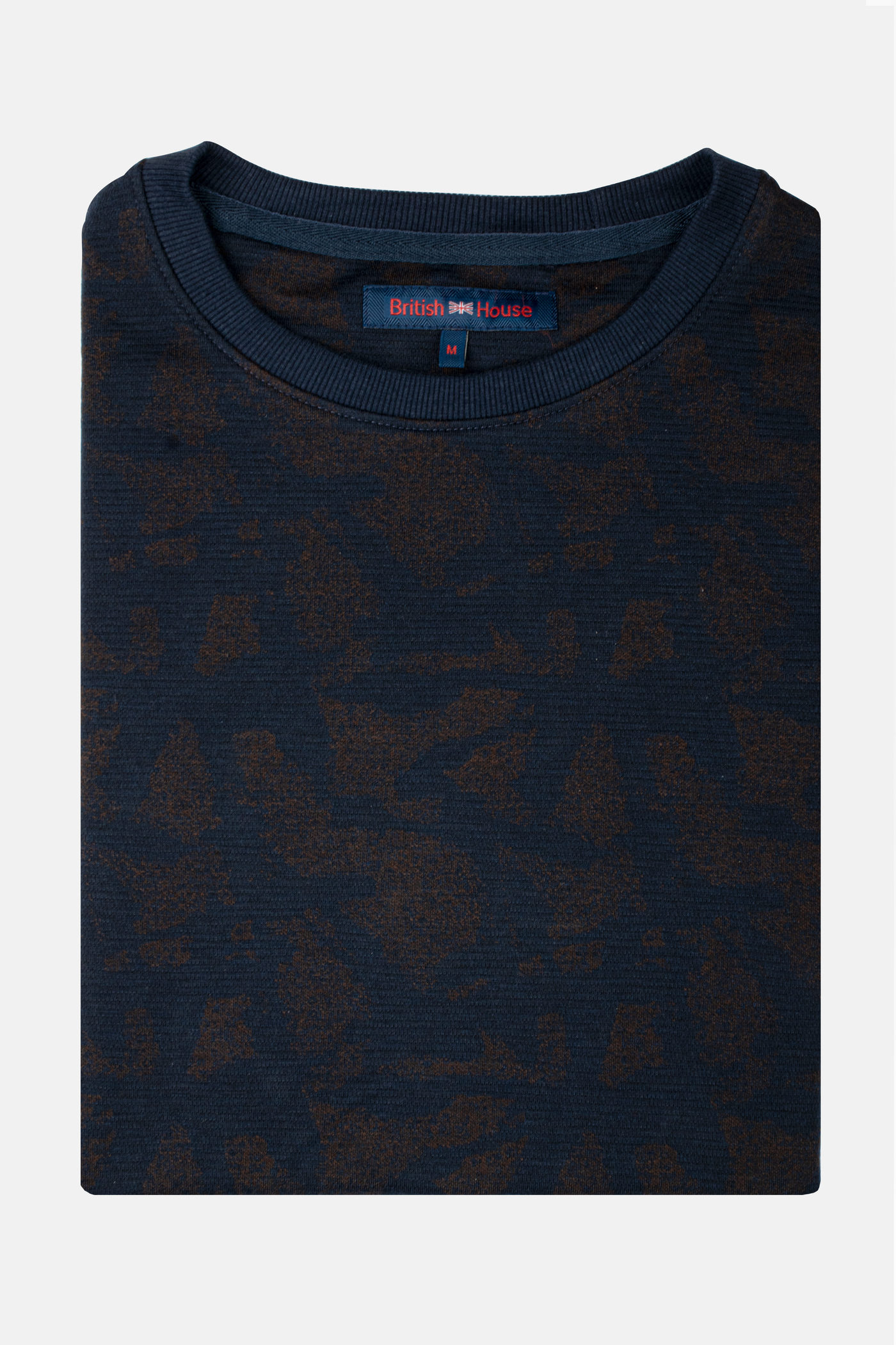 Navy Brown Cotton Sweatshirt