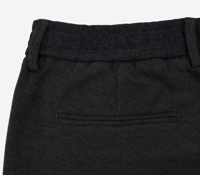 Stretch Knitted Olive Stripe Pants