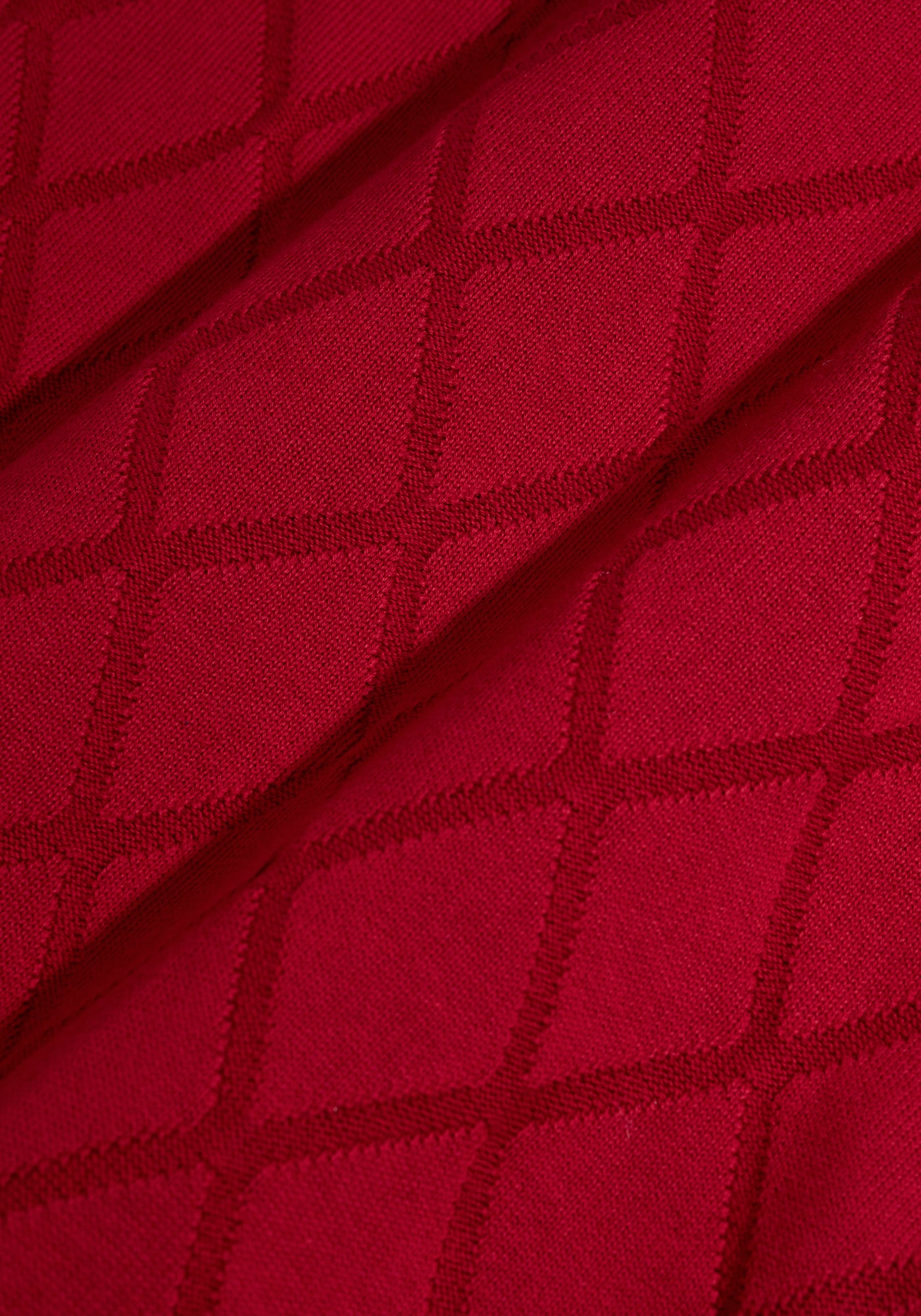 Cherry Red Rhombus V-Neck Pullover