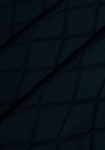 French Navy Rhombus V-Neck Pullover