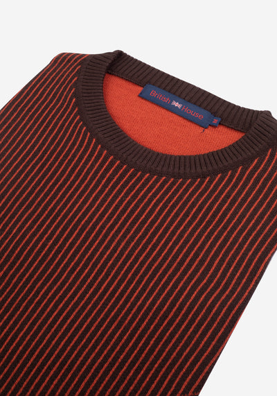 Pumpkin Orange Brown Stripe Pullover