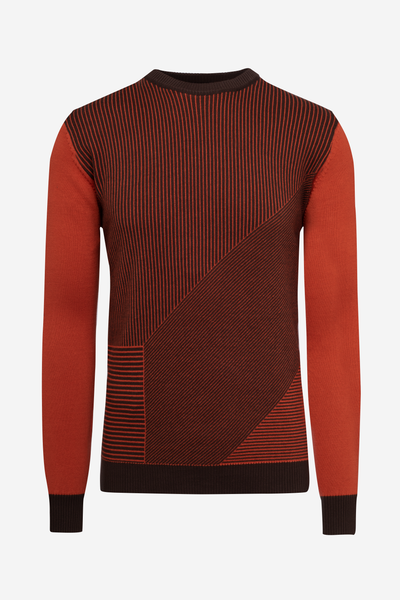 Pumpkin Orange Brown Stripe Pullover