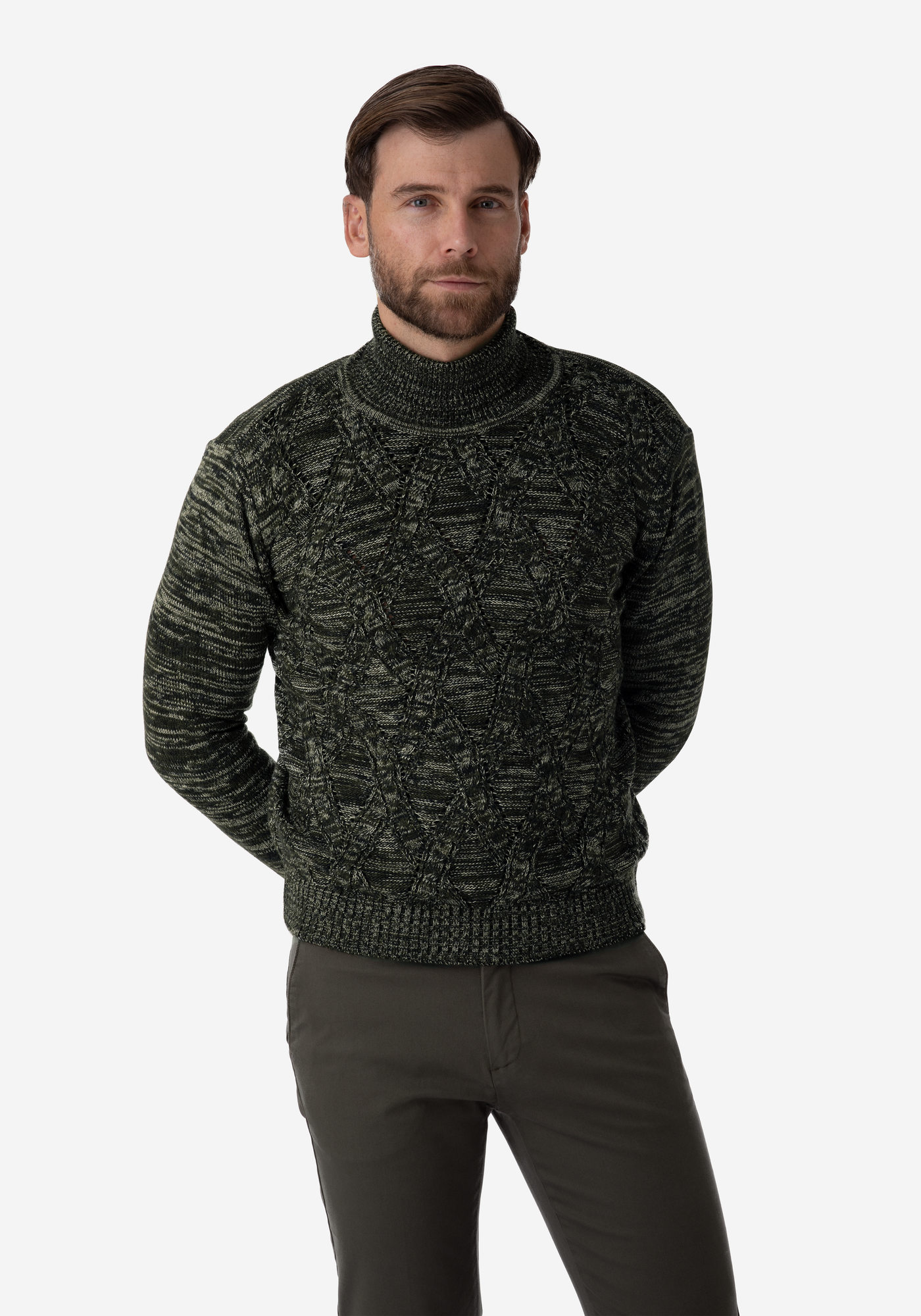Jungle Green Turtle Neck Pullover
