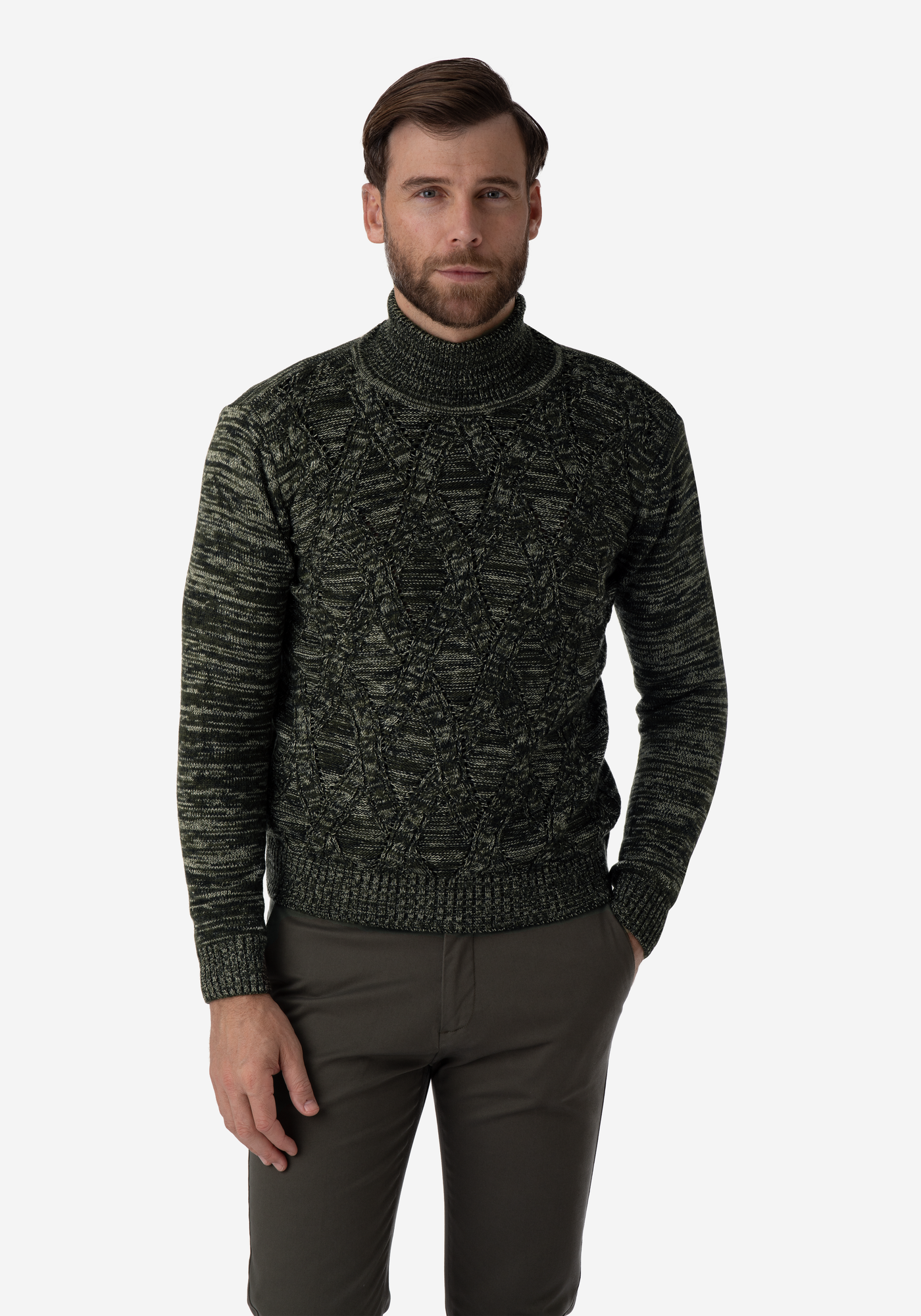 Jungle Green Turtle Neck Pullover