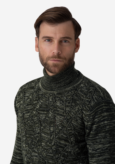 Jungle Green Turtle Neck Pullover