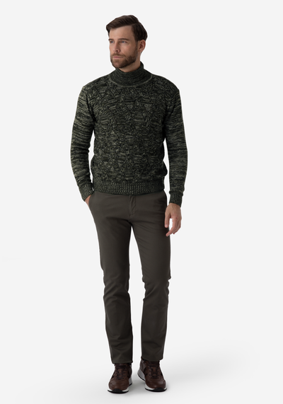 Jungle Green Turtle Neck Pullover