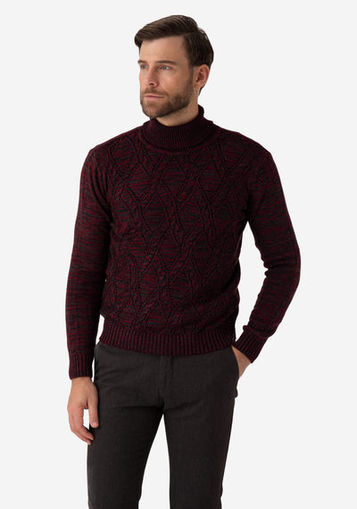 Deep Red Turtle Neck Pullover