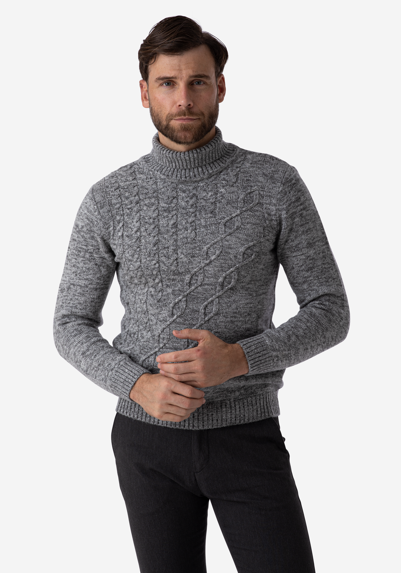 Silver Grey Turtle Neck Pullover