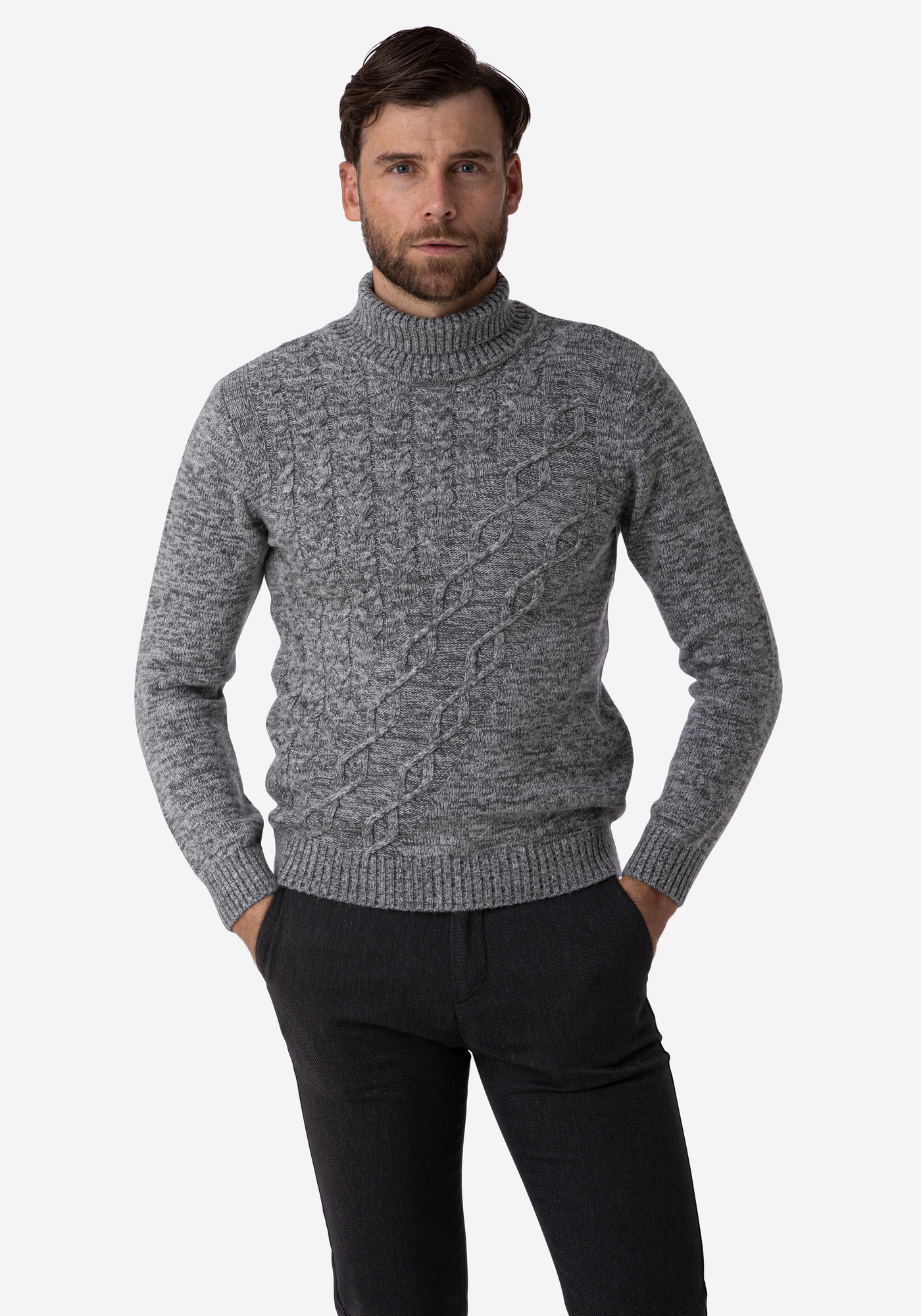 Silver Grey Turtle Neck Pullover