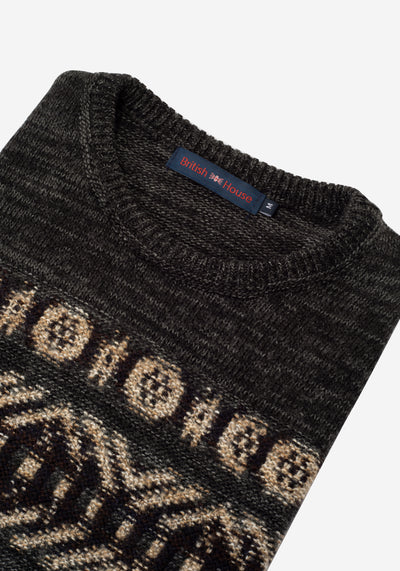 Washed Black Crewneck Pullover