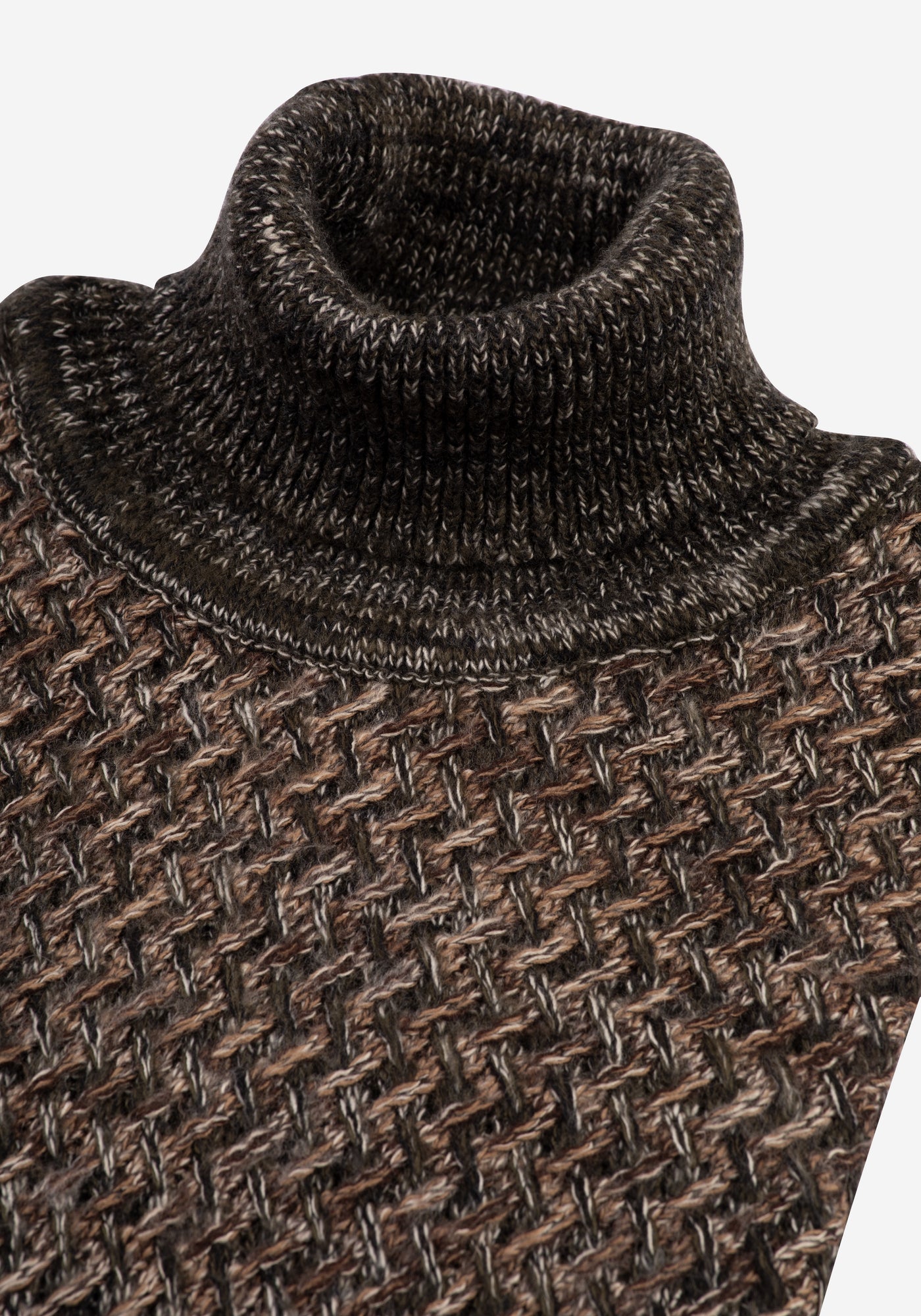 Beige Olive Turtle Neck Pullover