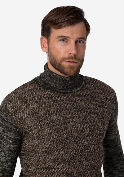 Beige Olive Turtle Neck Pullover