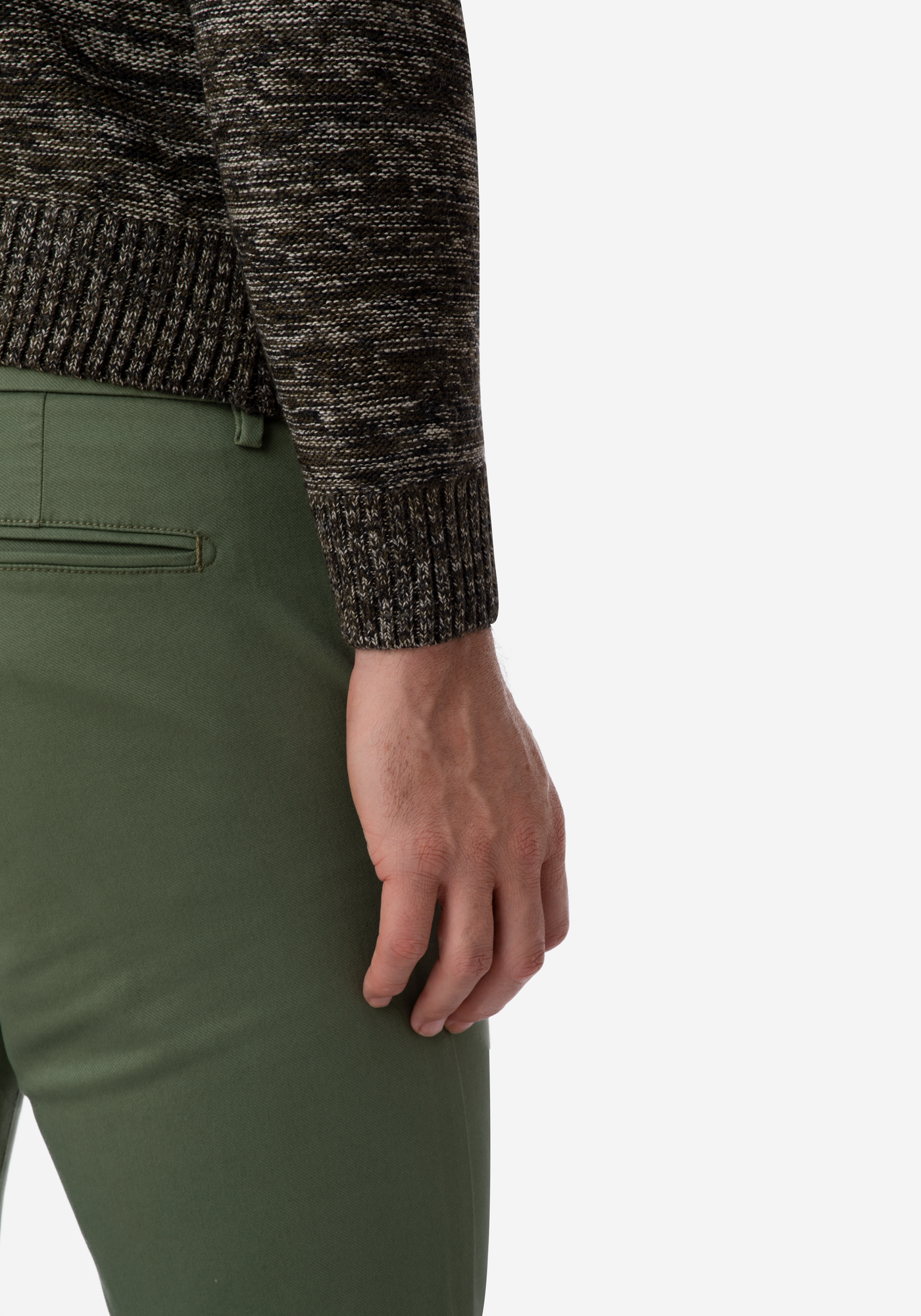 Beige Olive Turtle Neck Pullover