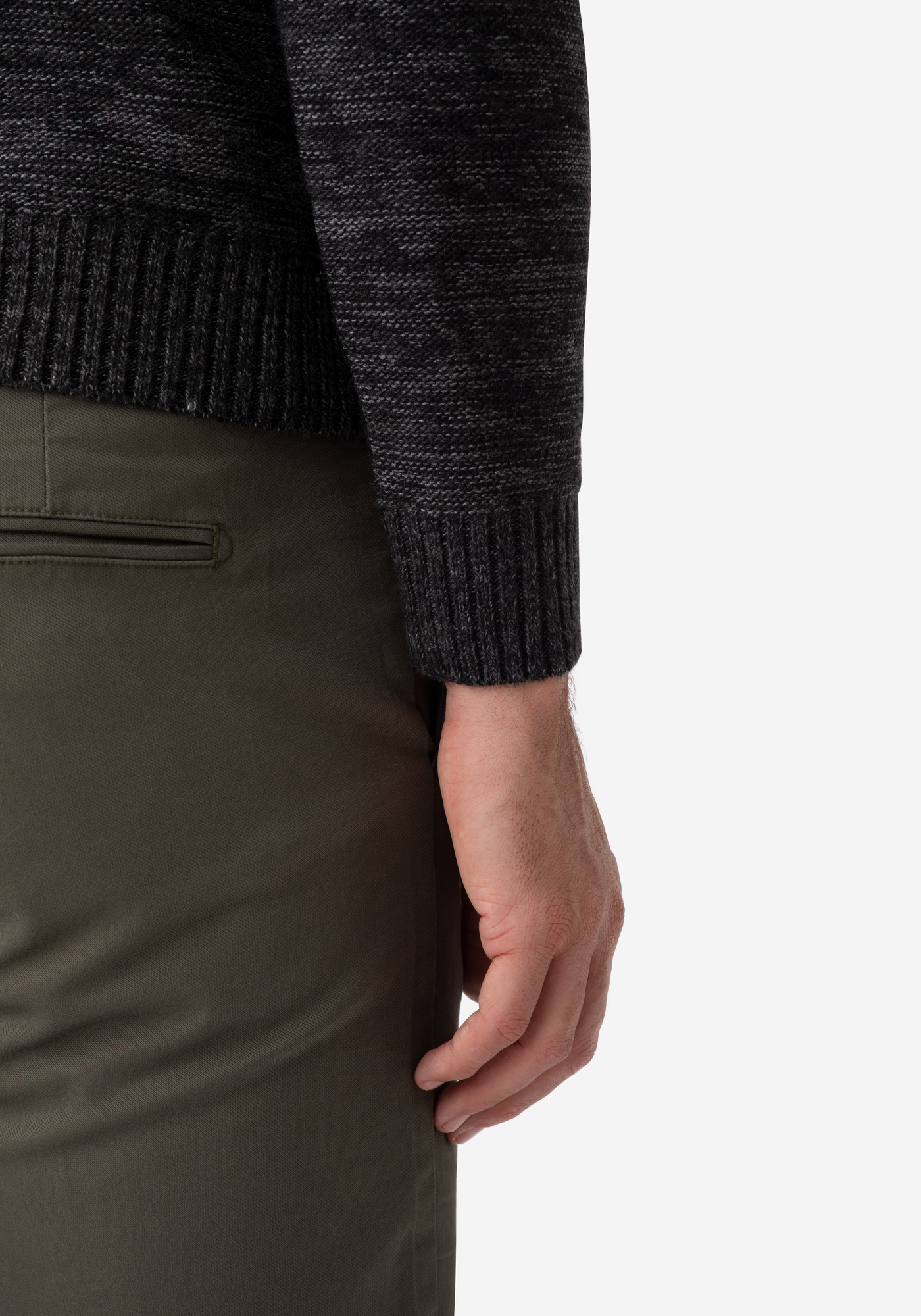 Dark Olive Beige Turtle Neck Pullover
