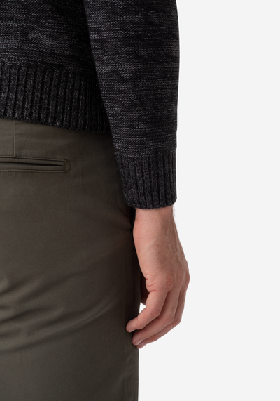 Dark Olive Beige Turtle Neck Pullover