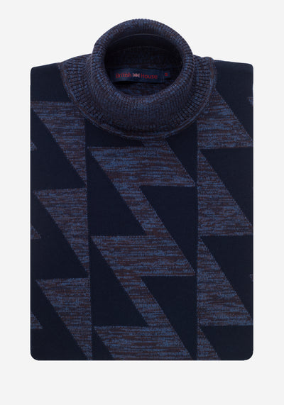 Royal Blue Lightning Turtle Neck Pullover
