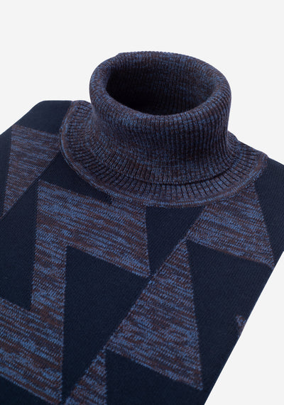 Royal Blue Lightning Turtle Neck Pullover