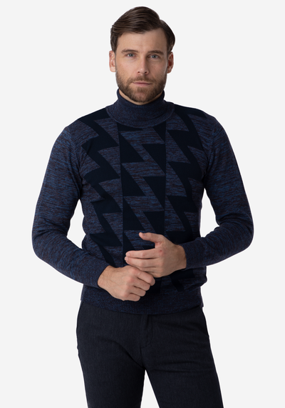 Royal Blue Lightning Turtle Neck Pullover
